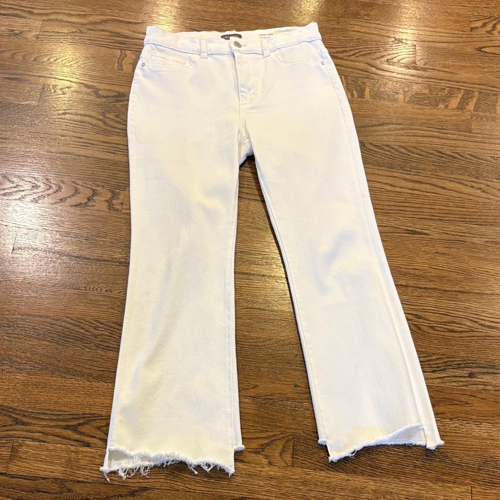 DL1961 Performance Bridget Boot high rise White Instasculpt crop jeans, 29